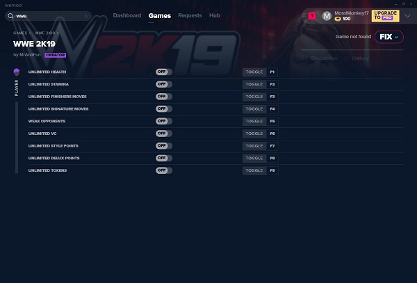 WWE 2K19修改器